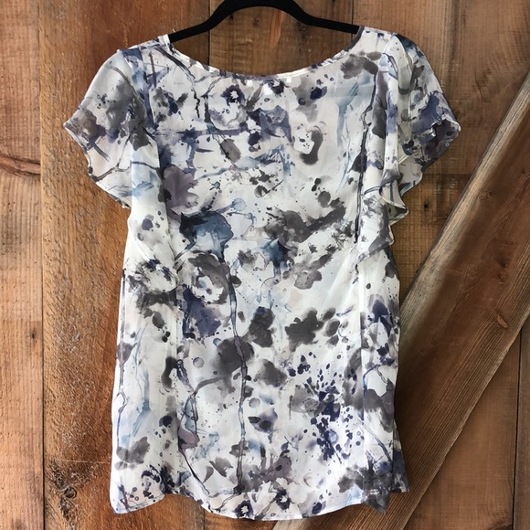 QUINTESSENTIAL sheer print top size small - Picture 3 of 5